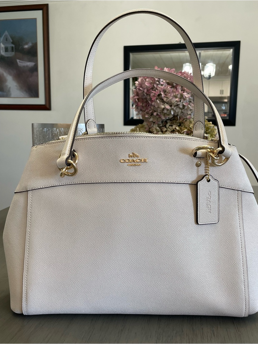 Coach Large Brooke Carryall in Crossgrain Leather - White